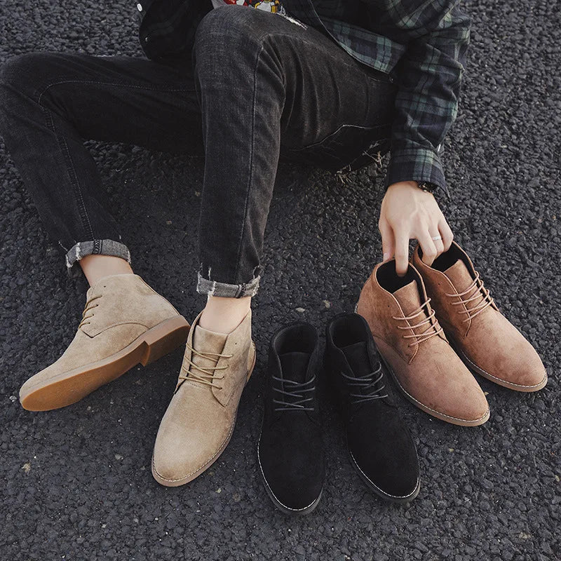 Sinplo Button-Up Cardigan British Suede Boot