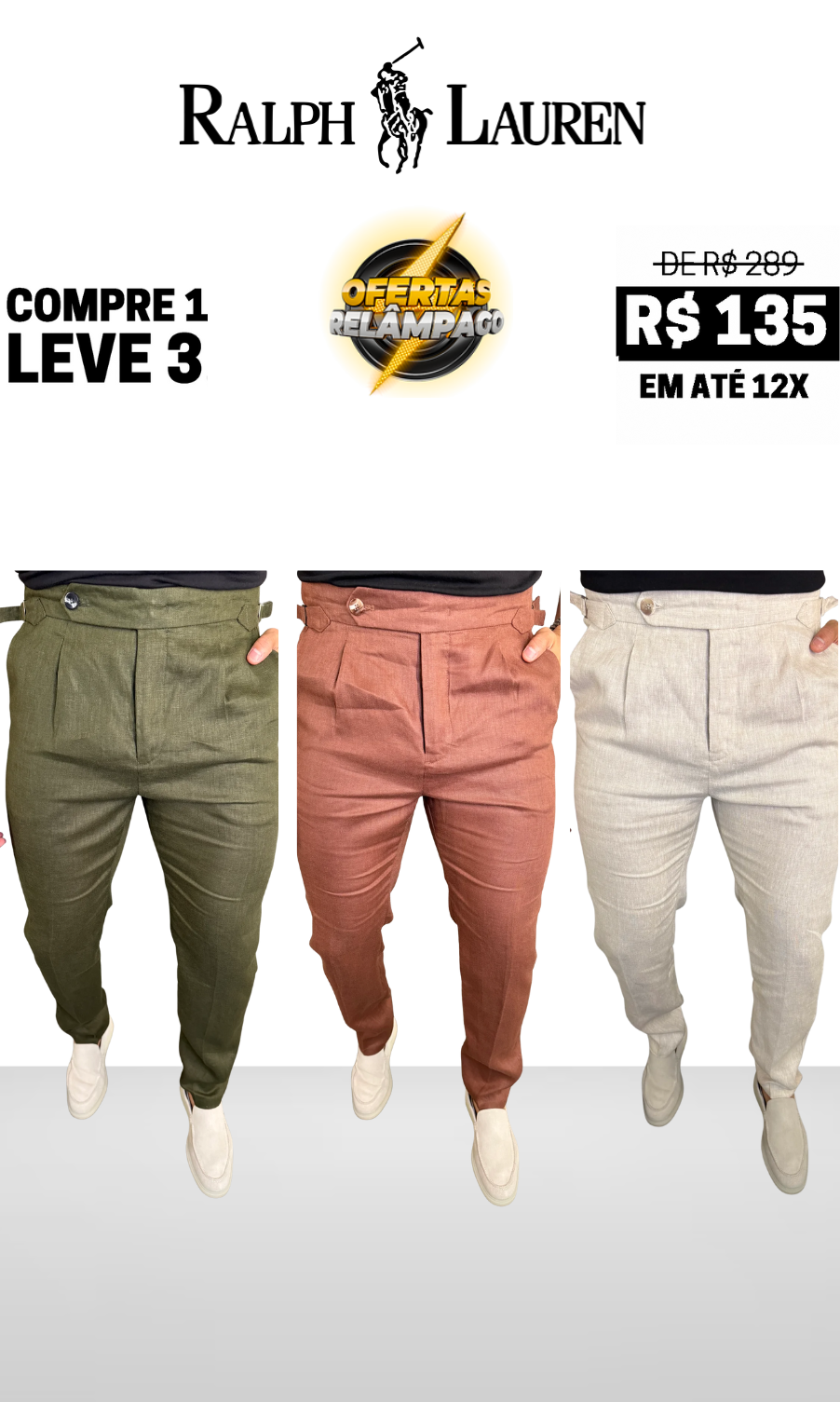 Calça Alfaiataria Gurkha Ajuste Catraca - Compre 1 Leve 3
