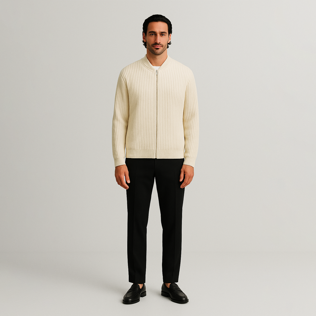 Sinplo Classic Sweater with Zipper