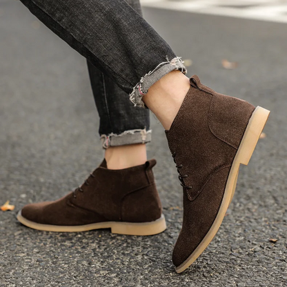 Sinplo Button-Up Cardigan British Suede Boot