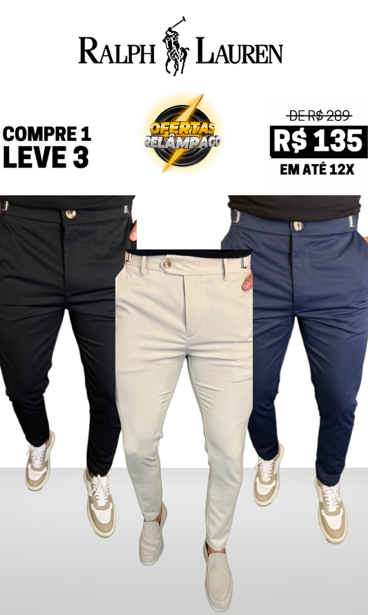 Calça Alfaiataria Mónaco Ajuste Catraca - Compre 1 Leve 3