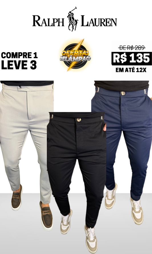 Calça Alfaiataria Monaco Ajuste Catraca - Compre 1 Leve 3